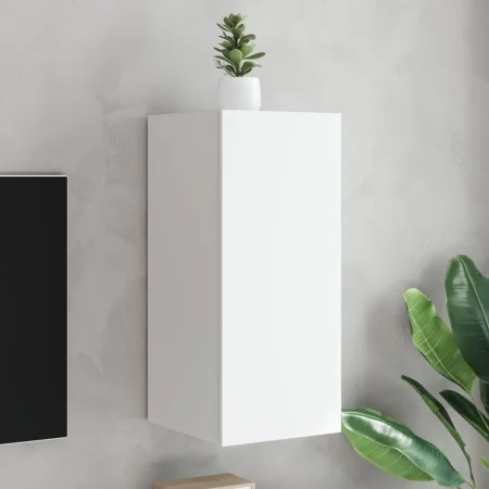 Wall-mounted TV cabinet with LED lights white 30.5x35x70 cm by , TV Furniture - Ref: Foro24-837232, Price: 48,02 €, Discount: %
