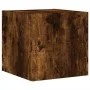 Wandmontierter TV-Schrank mit LED-Leuchten, geräucherte Eiche, 30,5 x 35 x 30 cm von , TV-Möbel - Ref: Foro24-837226, Preis: ...