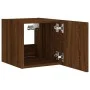 Mueble de TV de pared con luces LED roble marrón 30,5x35x30 cm de , Muebles TV - Ref: Foro24-837230, Precio: 34,63 €, Descuen...
