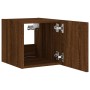 Wandmontierter TV-Schrank mit LED-Leuchten, braune Eiche, 30,5 x 35 x 30 cm von , TV-Möbel - Ref: Foro24-837230, Preis: 35,07...