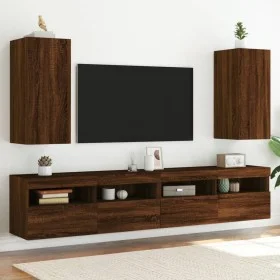 TV-Wandmöbel LED-Leuchten 2 Stück Eiche braun 30,5x35x70 cm von , TV-Möbel - Ref: Foro24-837245, Preis: 94,03 €, Rabatt: %