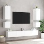 Wand-TV-Schränke mit LED-Leuchten, 2 Stück, weiß, 40,5 x 35 x 40 cm von , TV-Möbel - Ref: Foro24-837247, Preis: 61,54 €, Raba...