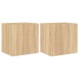 Muebles de TV pared luces LED 2 uds roble Sonoma 40,5x35x40 cm de , Muebles TV - Ref: Foro24-837251, Precio: 68,47 €, Descuen...