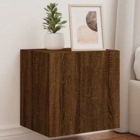 Mueble de TV de pared con luces LED marrón roble 40,5x35x40 cm de , Muebles TV - Ref: Foro24-837258, Precio: 42,42 €, Descuen...