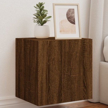Wandmontierter TV-Schrank mit LED-Leuchten Eiche braun 40,5x35x40 cm von , TV-Möbel - Ref: Foro24-837258, Preis: 42,98 €, Rab...