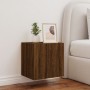 Mueble de TV de pared con luces LED marrón roble 40,5x35x40 cm de , Muebles TV - Ref: Foro24-837258, Precio: 42,92 €