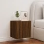 Mueble de TV de pared con luces LED marrón roble 40,5x35x40 cm de , Muebles TV - Ref: Foro24-837258, Precio: 42,42 €, Descuen...