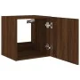 Mueble de TV de pared con luces LED marrón roble 40,5x35x40 cm de , Muebles TV - Ref: Foro24-837258, Precio: 42,42 €, Descuen...