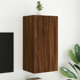 Wall-mounted TV cabinet with LED lights oak brown 40.5x35x80 cm by , TV Furniture - Ref: Foro24-837266, Price: 59,24 €, Disco...