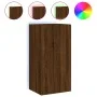 Mueble de TV de pared con luces LED marrón roble 40,5x35x80 cm de , Muebles TV - Ref: Foro24-837266, Precio: 59,24 €, Descuen...