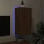 Mueble de TV de pared con luces LED marrón roble 40,5x35x80 cm de , Muebles TV - Ref: Foro24-837266, Precio: 59,24 €, Descuen...