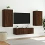 Mueble de TV de pared con luces LED marrón roble 40,5x35x80 cm de , Muebles TV - Ref: Foro24-837266, Precio: 59,24 €, Descuen...