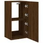 Mueble de TV de pared con luces LED marrón roble 40,5x35x80 cm de , Muebles TV - Ref: Foro24-837266, Precio: 59,24 €, Descuen...