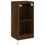 Mueble de TV de pared con luces LED marrón roble 40,5x35x80 cm de , Muebles TV - Ref: Foro24-837266, Precio: 59,24 €, Descuen...