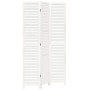 Biombo separador de 3 paneles madera maciza Paulownia blanco