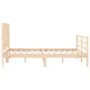 Bed frame with solid wood headboard 140x200 cm by , Beds and slatted bases - Ref: Foro24-3194311, Price: 132,82 €, Discount: %