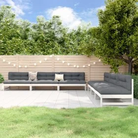 6-teiliges Gartenmöbel-Set aus massivem Kiefernholz aus weißem Holz von , Gartensets - Ref: Foro24-3186607, Preis: 568,36 €, ...
