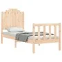 Estructura de cama individual con cabecero madera maciza de , Camas y somieres - Ref: Foro24-3192256, Precio: 99,46 €, Descue...