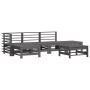 Hoher Gartentisch und Hocker 6 Stk. massives Kiefernholz grau von , Gartensets - Ref: Foro24-3186328, Preis: 376,18 €, Rabatt: %