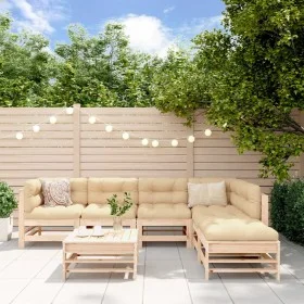 7-teiliges Gartenmöbel-Set aus massivem Kiefernholz von , Gartensets - Ref: Foro24-3186438, Preis: 368,53 €, Rabatt: %