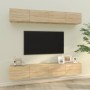 Muebles de TV 4 piezas roble Sonoma 100x30x30 cm