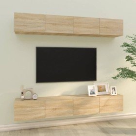 Muebles de TV 4 piezas roble Sonoma 100x30x30 cm