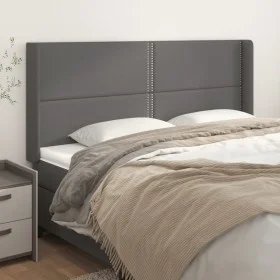 Headboard with gray synthetic leather ears 203x16x118/128 cm by , Headboards and footboards - Ref: Foro24-3119552, Price: 106...