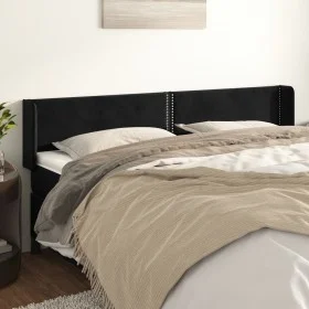 Kopfteil aus schwarzem Samt, 163 x 16 x 78/88 cm von , Kopf- und Fußteile - Ref: Foro24-3118684, Preis: 62,51 €, Rabatt: %