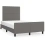 Bed frame with headboard gray synthetic leather 120x200cm by , Beds and slatted bases - Ref: Foro24-3125504, Price: 188,78 €,...