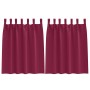 Cortinas Opacas con Anillas 2 pcs Rojo vino 140 x 140 cm en Cortinas y visillos | Comprar online en Foro24