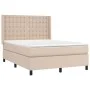 Box spring bed with cappuccino synthetic leather mattress 140x190cm by , Beds and slatted bases - Ref: Foro24-3132500, Price:...