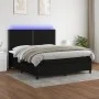 Box spring bed mattress and LED lights black fabric 160x200 cm by , Beds and slatted bases - Ref: Foro24-3134807, Price: 531,...