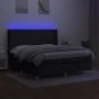 Box spring bed mattress and LED lights black fabric 160x200 cm by , Beds and slatted bases - Ref: Foro24-3138807, Price: 569,...