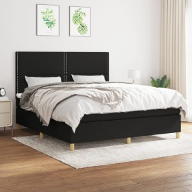 Boxspringbett mit schwarzer Stoffmatratze 160x200 cm von , Betten und Lattenroste - Ref: Foro24-3142267, Preis: 556,84 €, Rab...