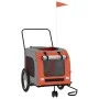 Bicycle pet trailer, iron frame, Oxford fabric in orange and grey. by , pet strollers - Ref: Foro24-93858, Price: 129,52 €, D...