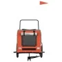 Bicycle pet trailer, iron frame, Oxford fabric in orange and grey. by , pet strollers - Ref: Foro24-93858, Price: 129,52 €, D...