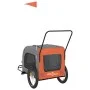 Bicycle pet trailer, iron frame, Oxford fabric in orange and grey. by , pet strollers - Ref: Foro24-93858, Price: 129,52 €, D...