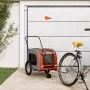 Bicycle pet trailer, iron frame, Oxford fabric in orange and grey. by , pet strollers - Ref: Foro24-93851, Price: 106,23 €, D...