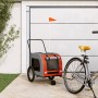 Fahrradanhänger Haustiere Bügeleisen Oxford Stoff orangegrau von , Kinderwagen für Haustiere - Ref: Foro24-93851, Preis: 108,...