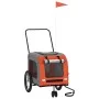 Bicycle pet trailer, iron frame, Oxford fabric in orange and grey. by , pet strollers - Ref: Foro24-93851, Price: 106,23 €, D...