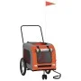 Bicycle pet trailer, iron frame, Oxford fabric in orange and grey. by , pet strollers - Ref: Foro24-93851, Price: 106,23 €, D...