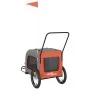 Bicycle pet trailer, iron frame, Oxford fabric in orange and grey. by , pet strollers - Ref: Foro24-93851, Price: 106,23 €, D...