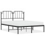 Bettgestell mit schwarzem Metallkopfteil 140x190 cm von , Betten und Lattenroste - Ref: Foro24-373887, Preis: 92,47 €, Rabatt: %
