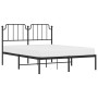 Estructura de cama con cabecero metal negro 140x190 cm de , Camas y somieres - Ref: Foro24-373887, Precio: 92,37 €, Descuento: %