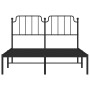Bettgestell mit schwarzem Metallkopfteil 140x190 cm von , Betten und Lattenroste - Ref: Foro24-373887, Preis: 92,47 €, Rabatt: %