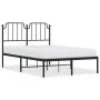 Bed frame with black metal headboard 120x200 cm by , Beds and slatted bases - Ref: Foro24-373885, Price: 84,18 €, Discount: %