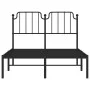 Bed frame with black metal headboard 120x200 cm by , Beds and slatted bases - Ref: Foro24-373885, Price: 84,18 €, Discount: %