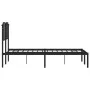 Bed frame with black metal headboard 120x200 cm by , Beds and slatted bases - Ref: Foro24-373885, Price: 84,18 €, Discount: %