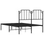 Bed frame with black metal headboard 120x200 cm by , Beds and slatted bases - Ref: Foro24-373885, Price: 84,18 €, Discount: %