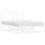 Bettgestell aus weißem Metall mit Kopfteil 140x200 cm von , Betten und Lattenroste - Ref: Foro24-373937, Preis: 87,48 €, Raba...